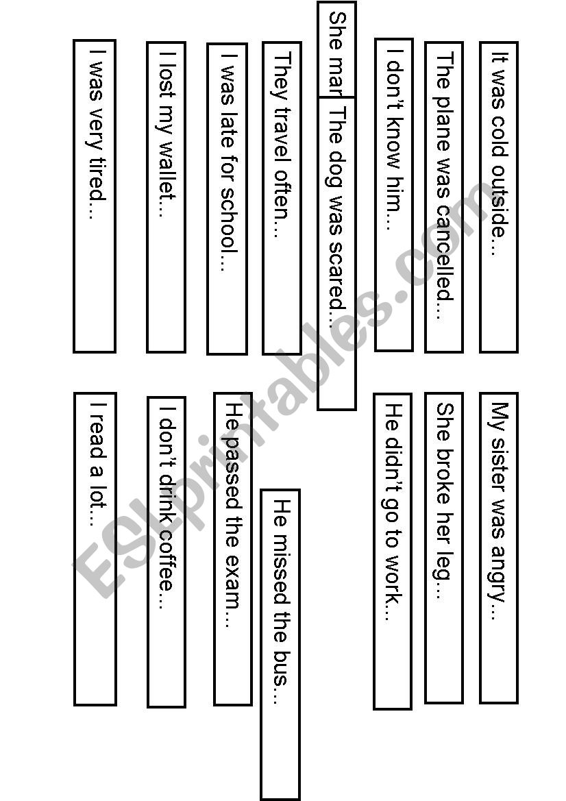 Because and so conjunctions worksheet