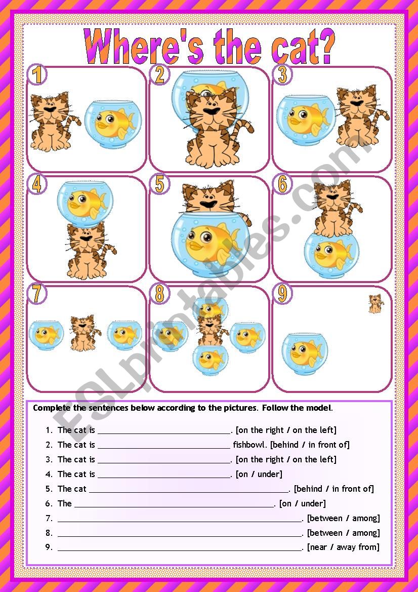 WhereÂ´s the cat? (2 pages with answers) *editable