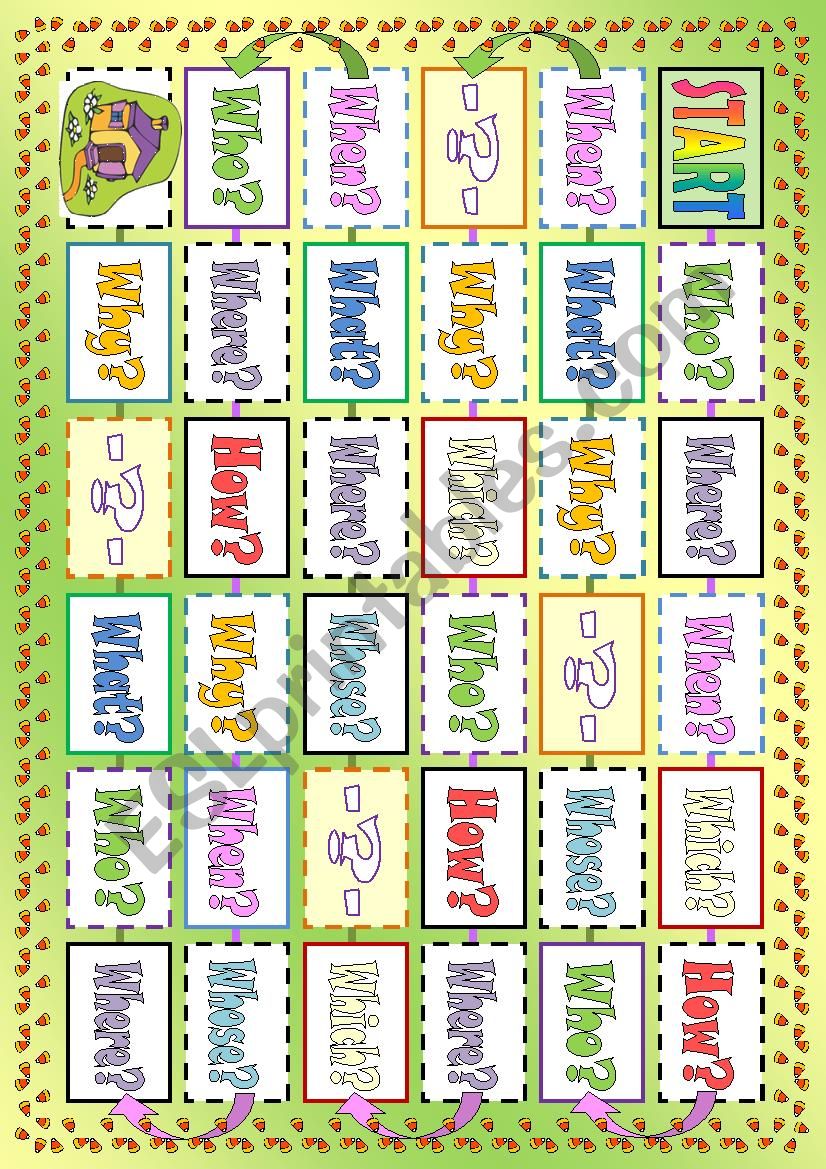 Question Words Board Game Esl Worksheet By Perma - Gambaran