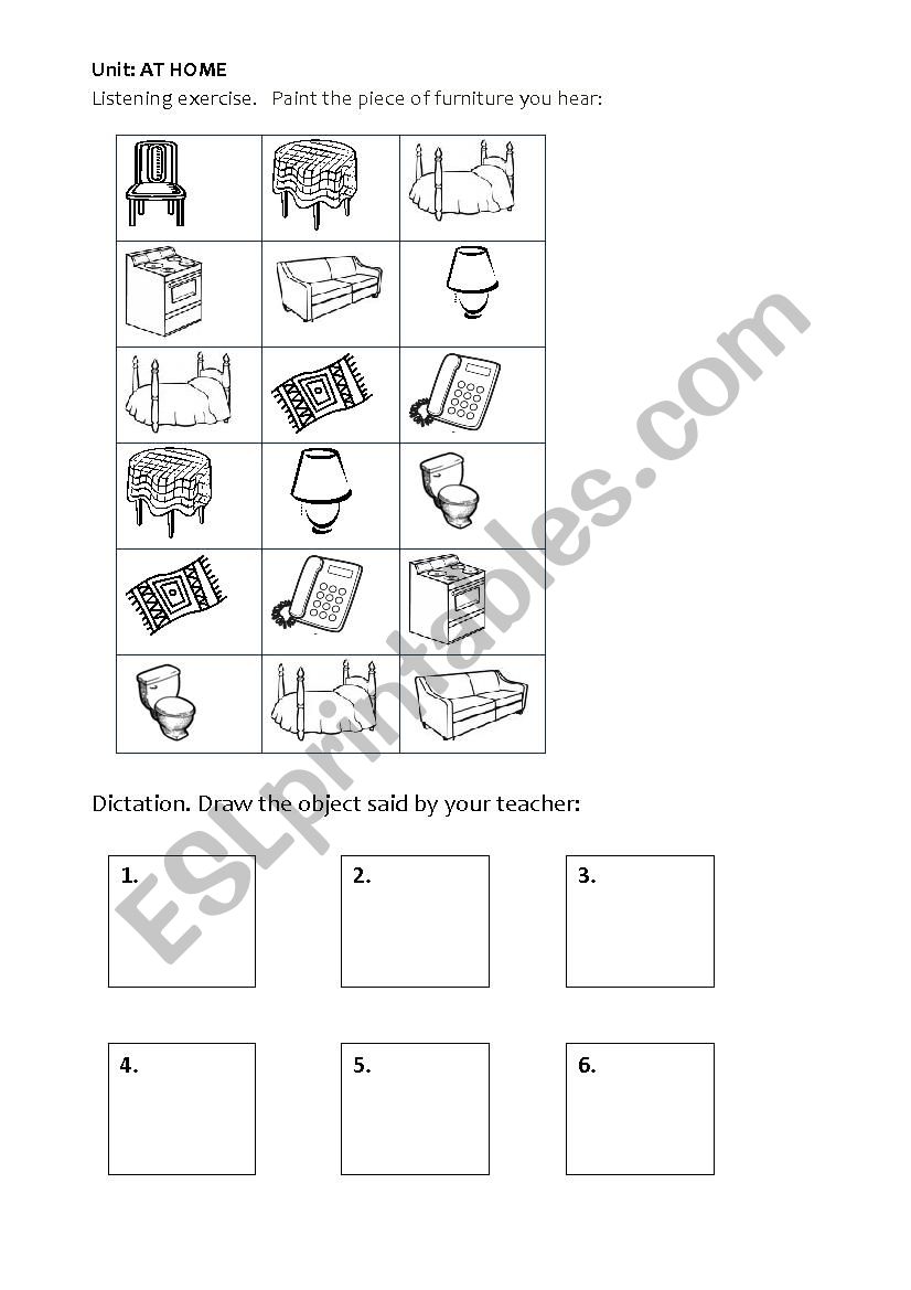 furniture /home / 2 / listening exercise