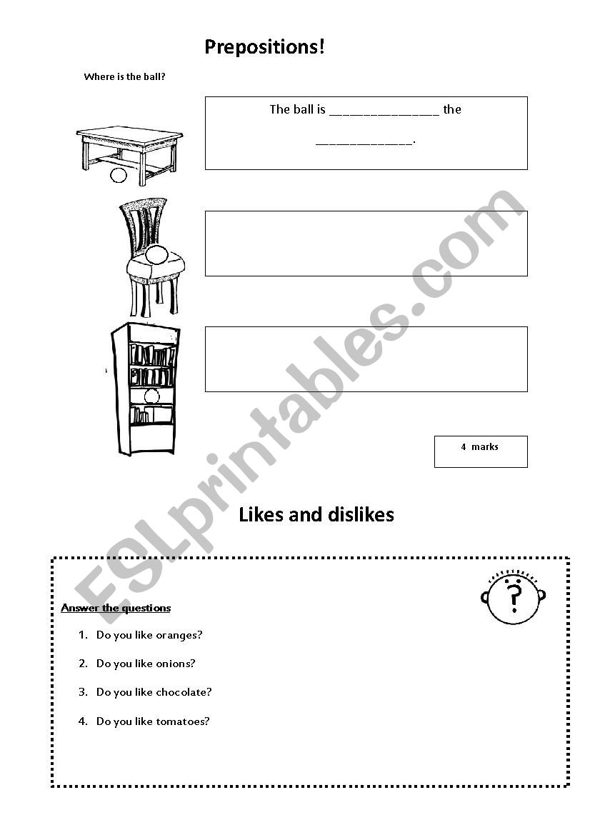 test for kids!!! worksheet