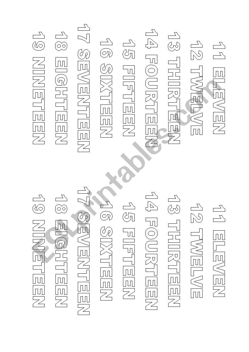 Numbers worksheet