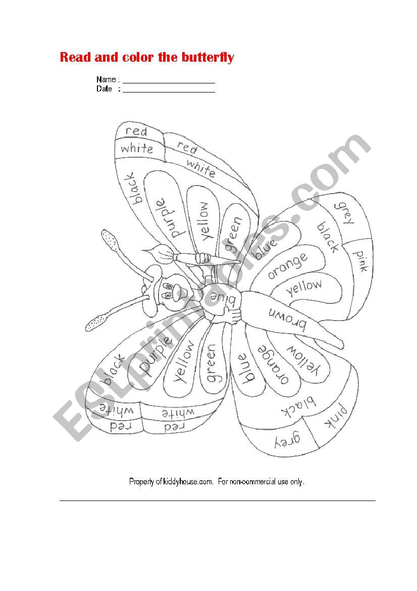 Colours worksheet