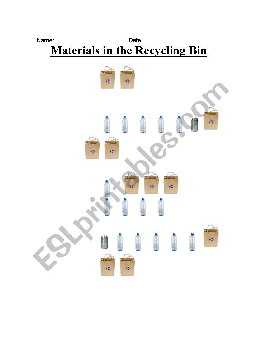 Recycling Bar Graph Tallymark Likelihood Activity