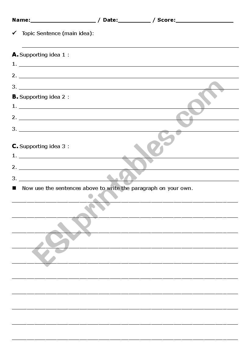 Paragraph Writing  worksheet