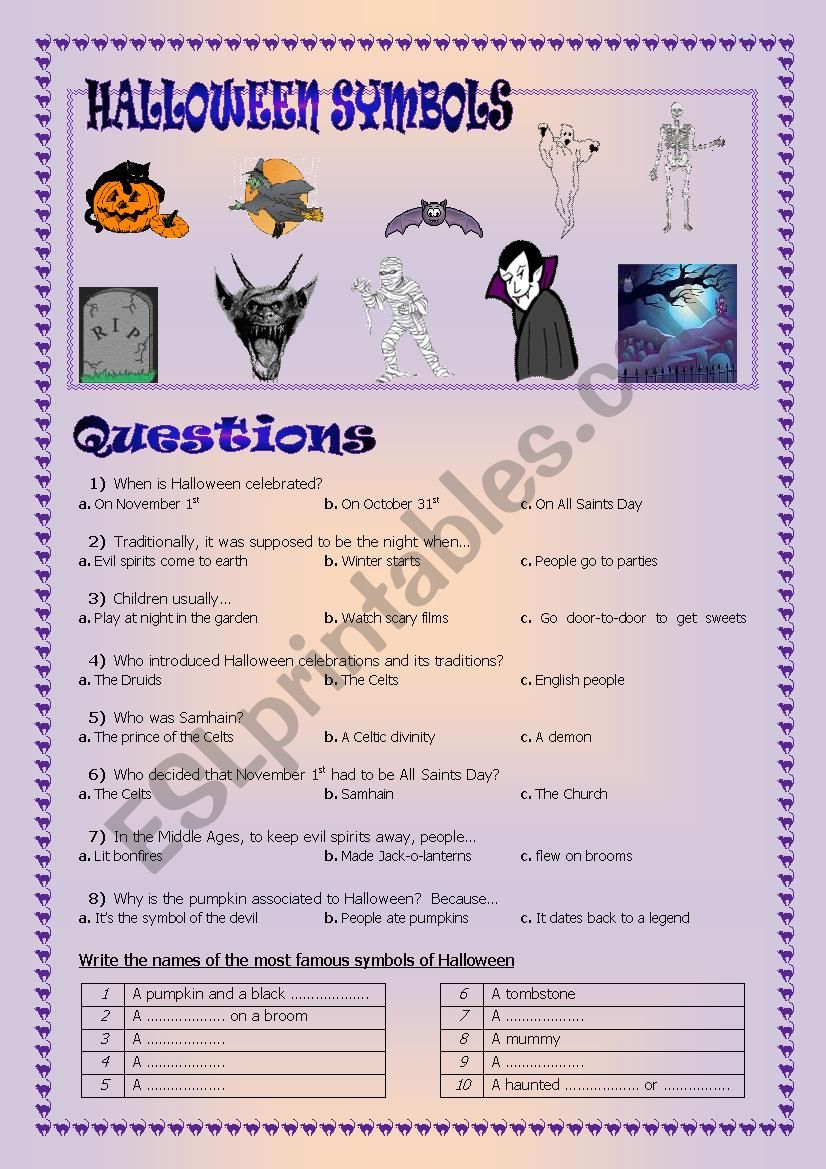 Halloween - listening comprehension