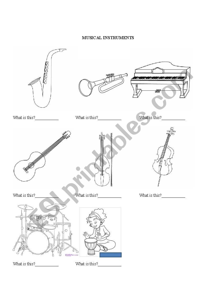 Musical Instruments worksheet