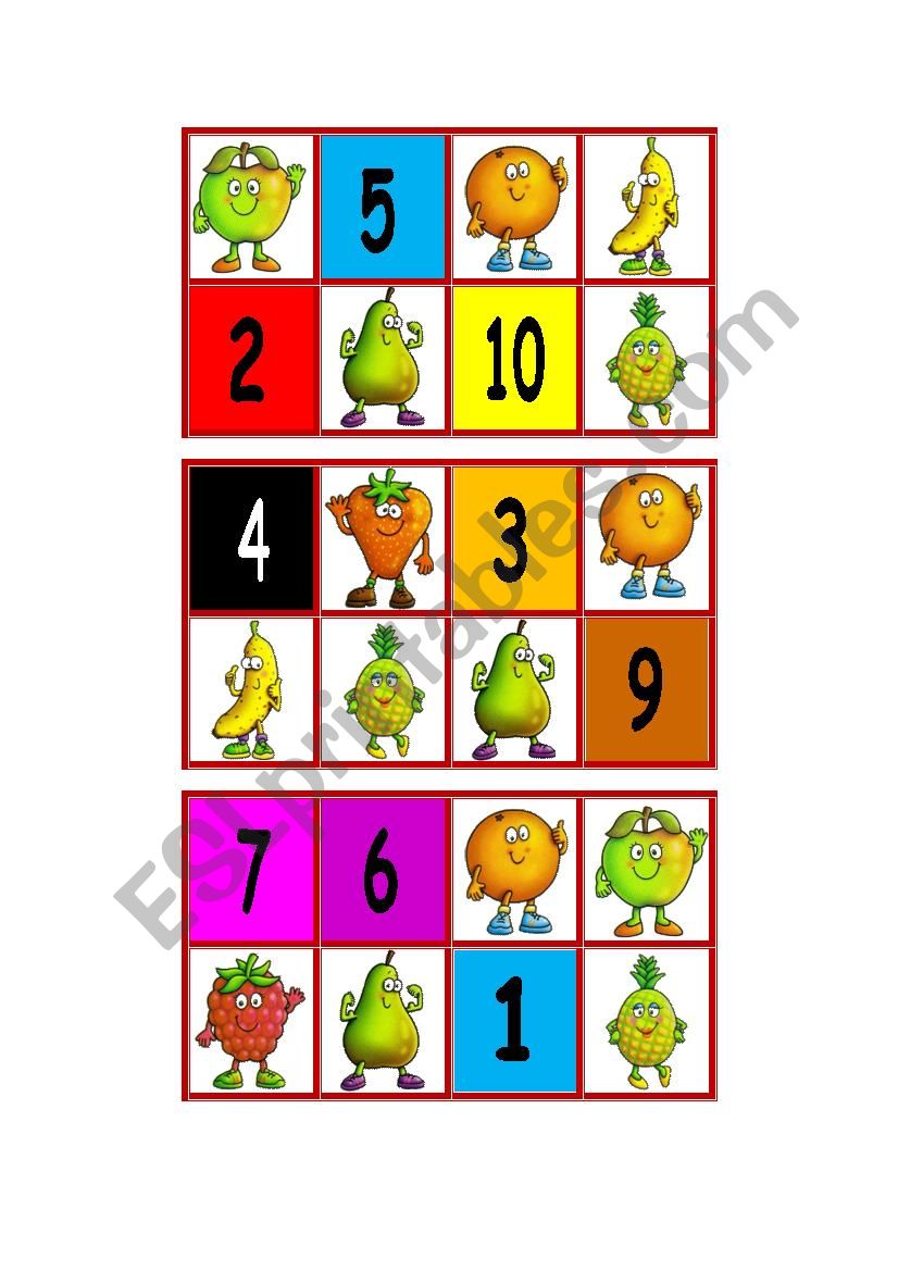 Bingo Fruits worksheet