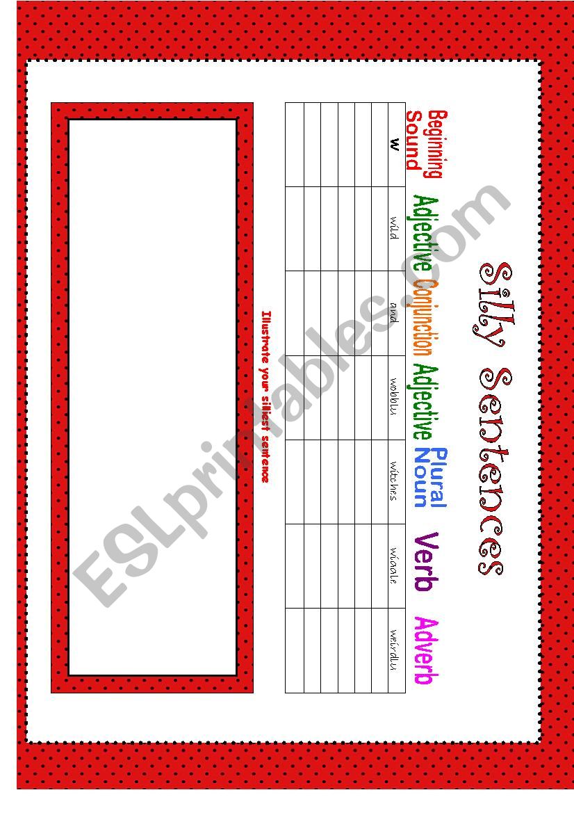 Silly Sentences - Parts of Speech