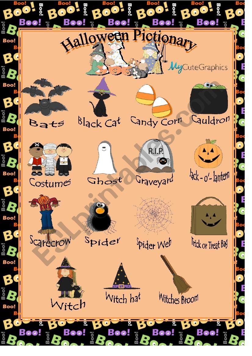 Halloween Pictionary worksheet