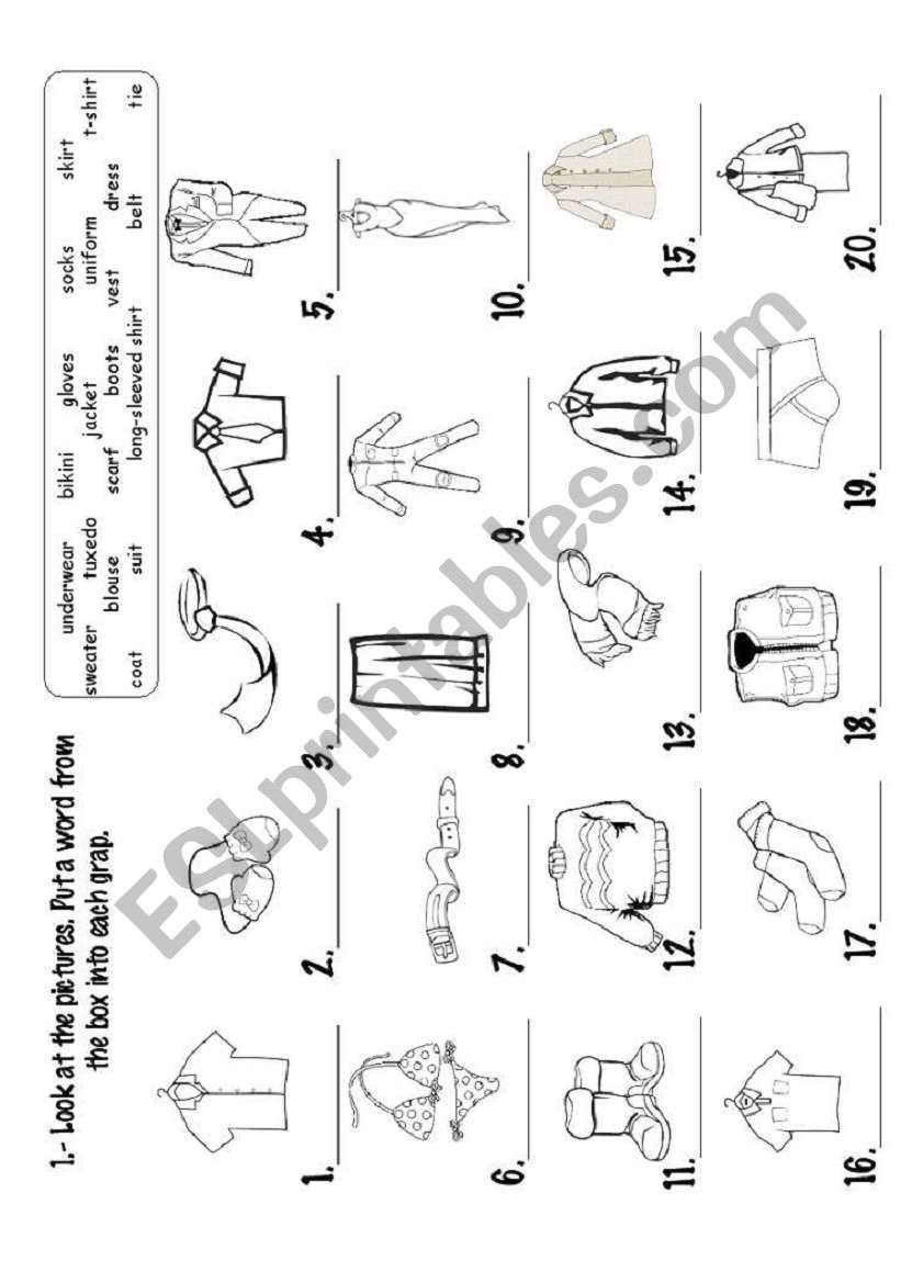 CLOTHES_EXERCISE worksheet