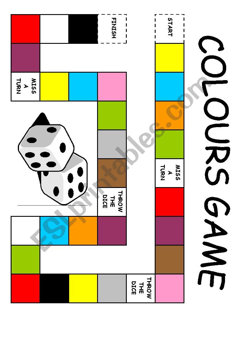 Colours board game - ESL worksheet by edurne_tudela