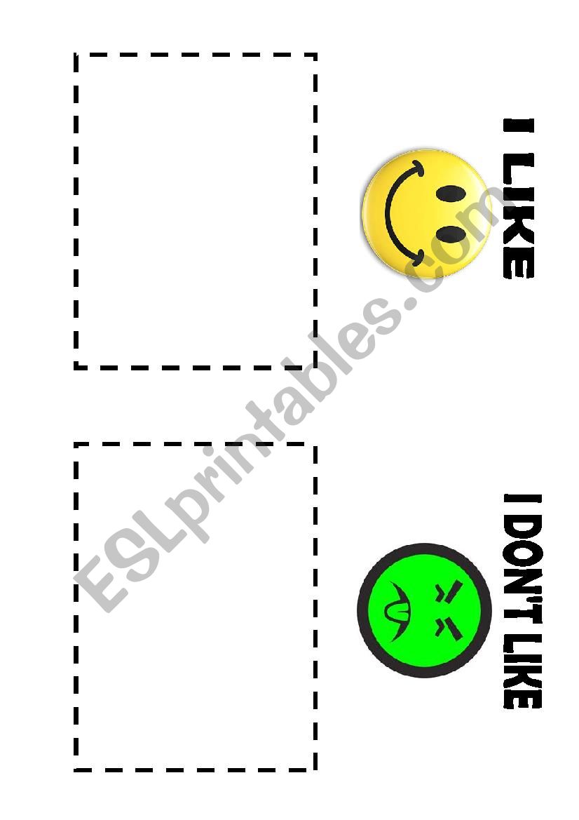  I LIKE & I DONT LIKE + FOOD worksheet