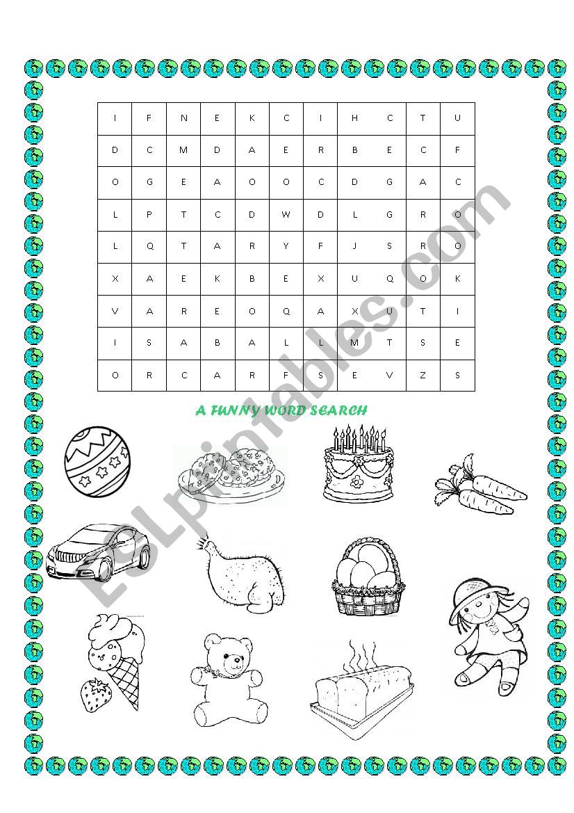 A funny word search worksheet