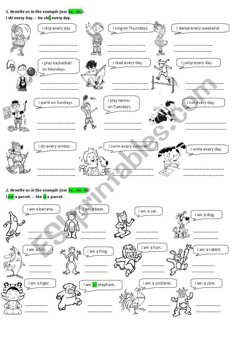 Third Person Singular worksheet