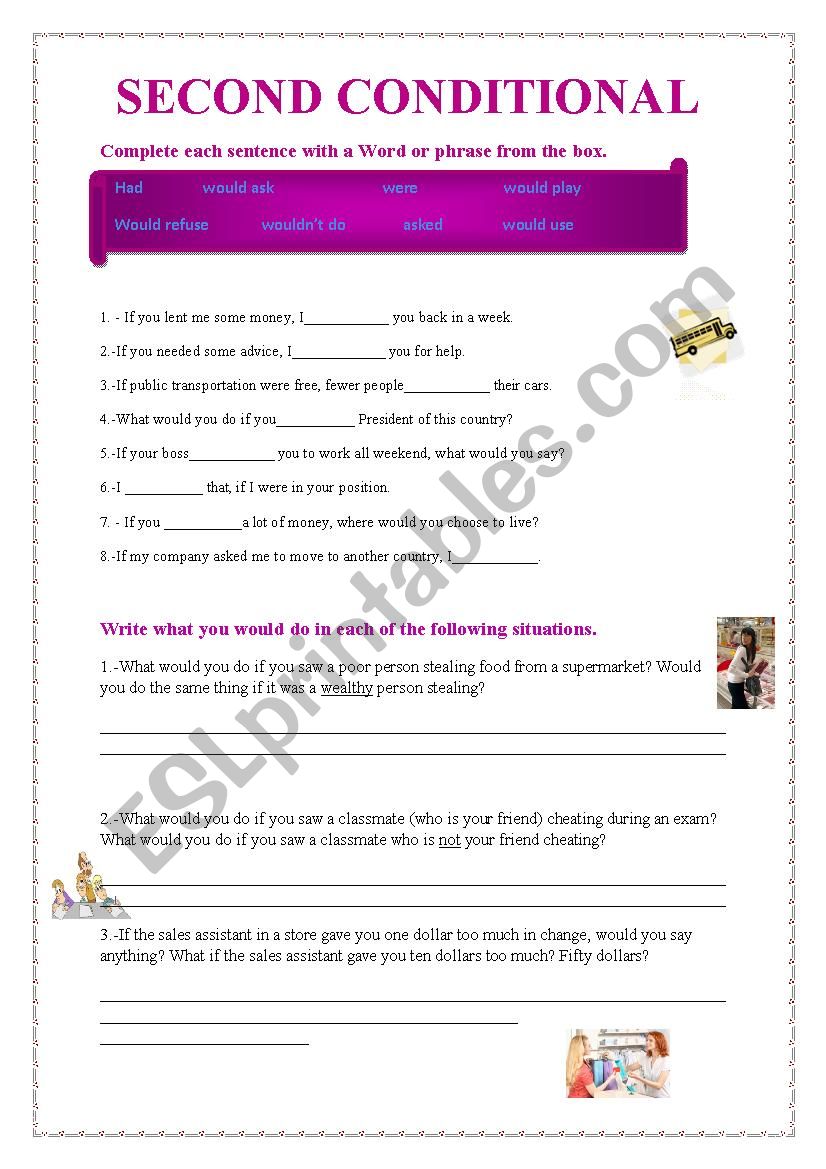 second conditional worksheet