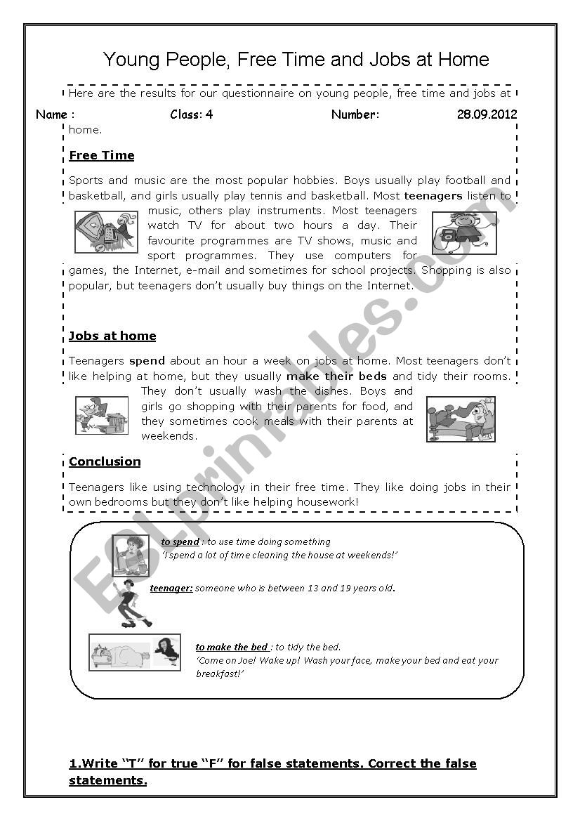 reading text to practise simple present tense