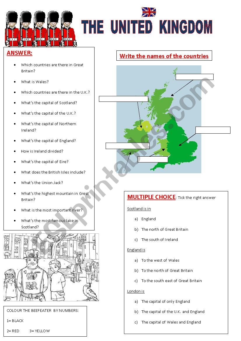 THE UNITED KINGDOM worksheet