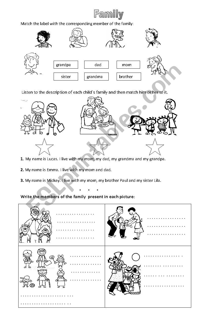 family worksheet