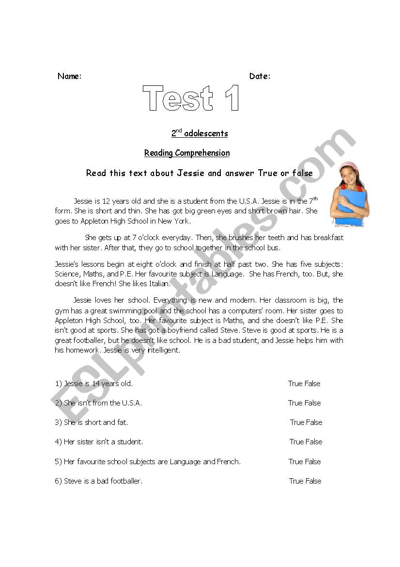 Test pre-intermediate worksheet