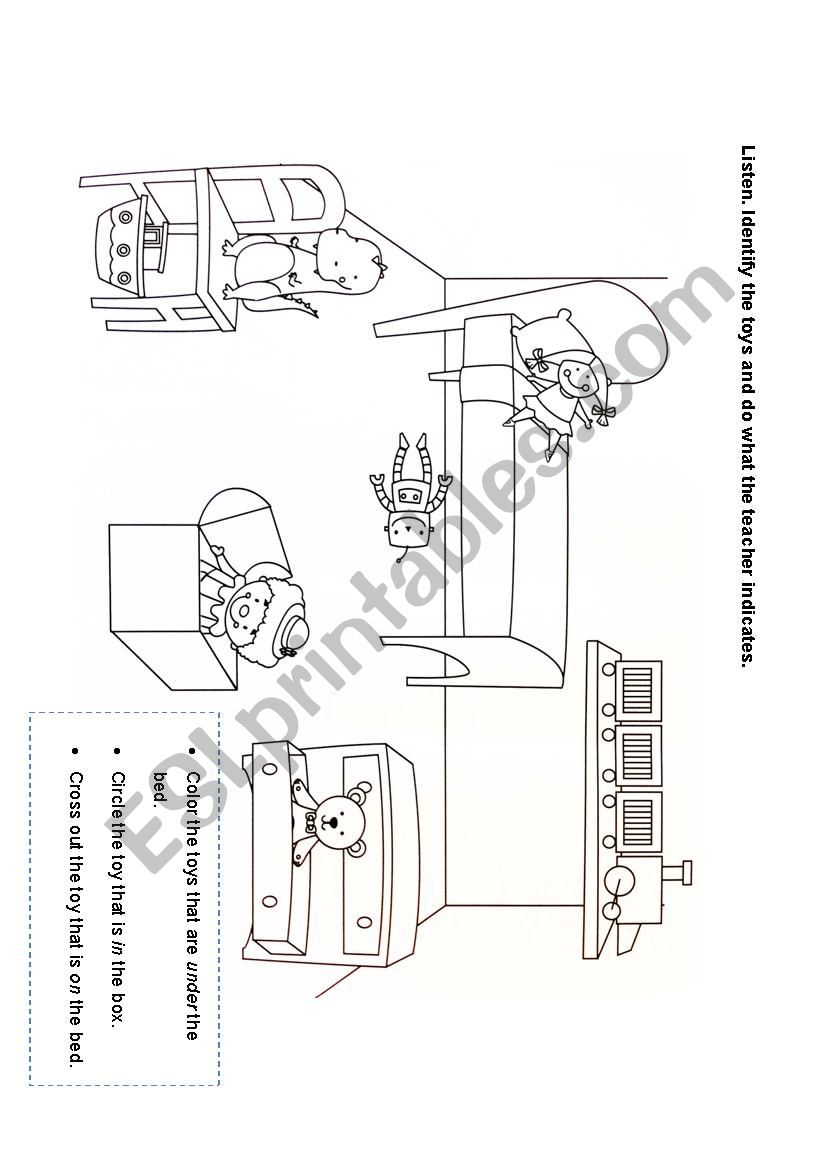 In, under and on worksheet