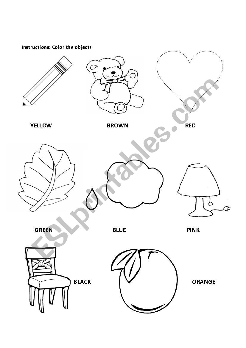 Colours worksheet