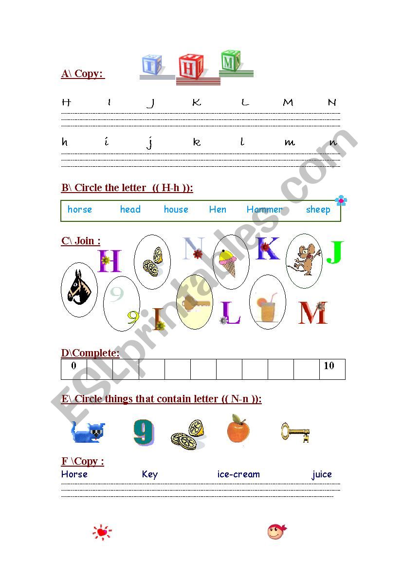 numbers and letters worksheet