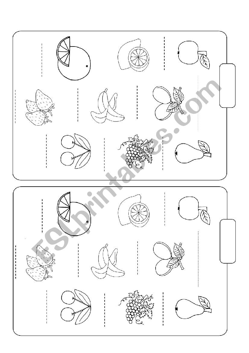 Fruit worksheet