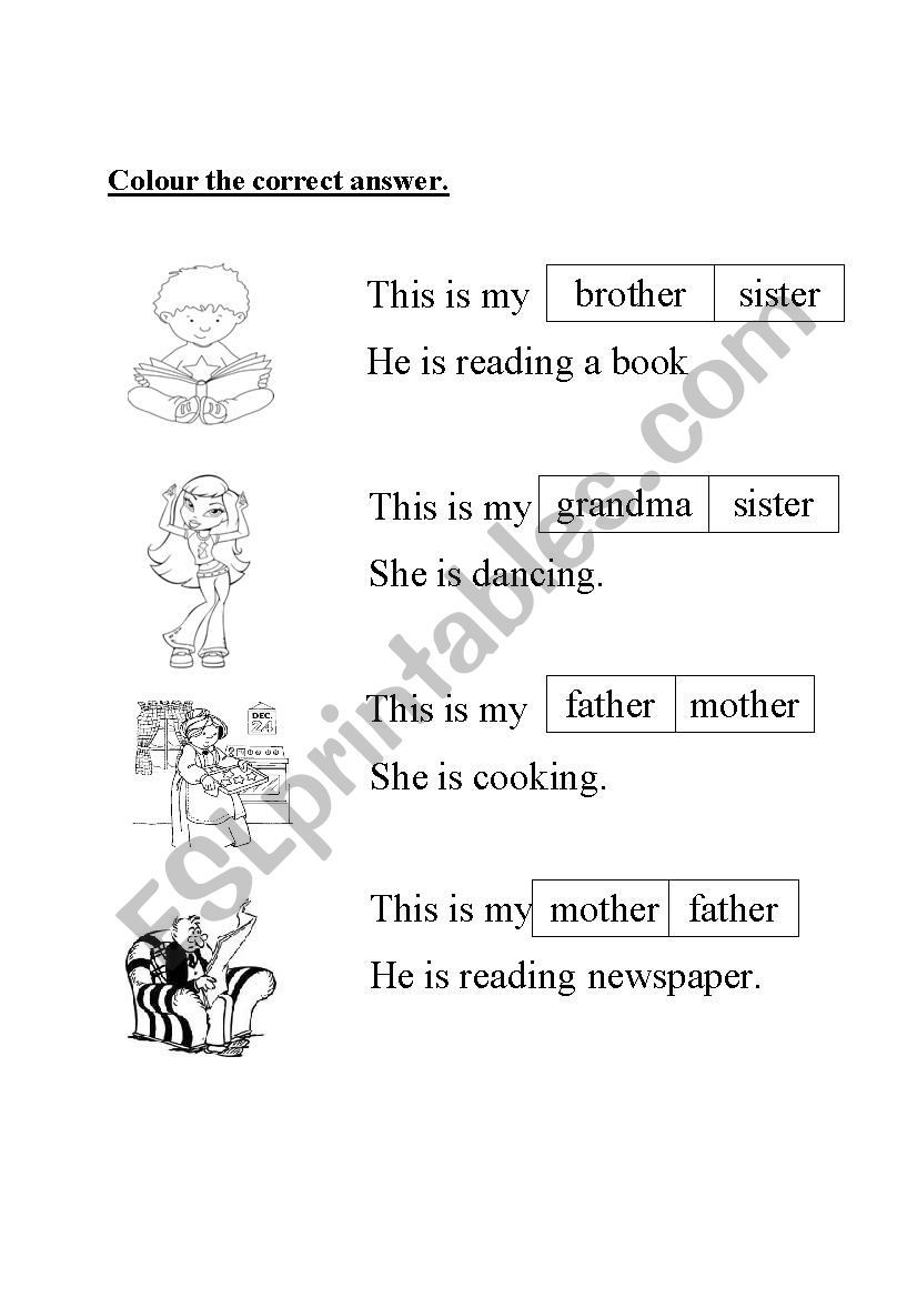 family  worksheet