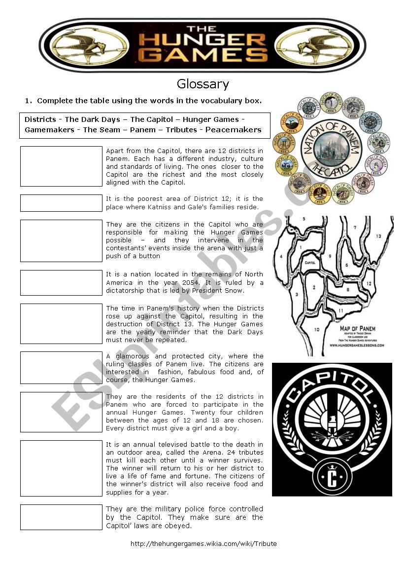 the-hunger-games-a-glossary-esl-worksheet-by-cris-m