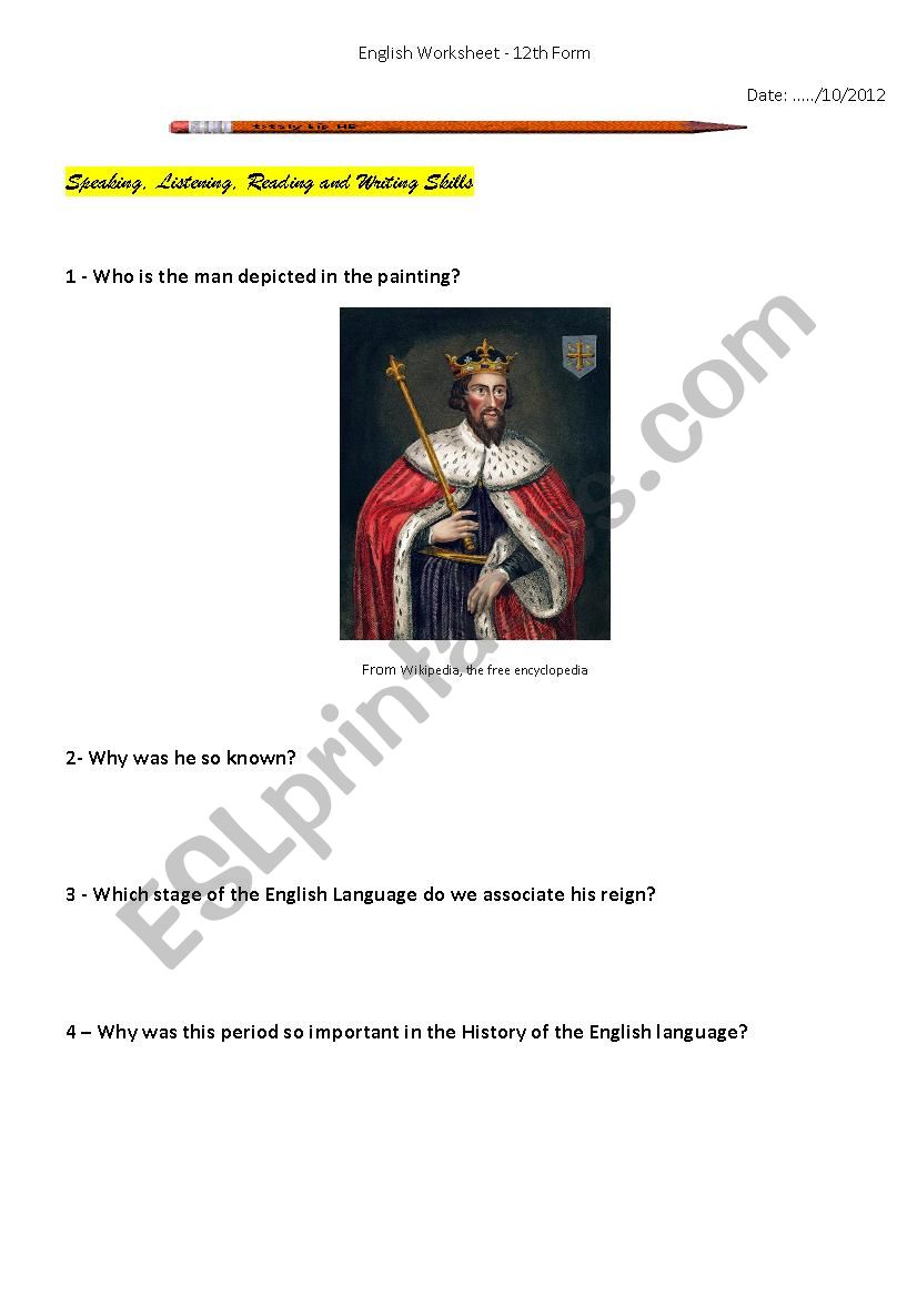 Alfred the Great worksheet