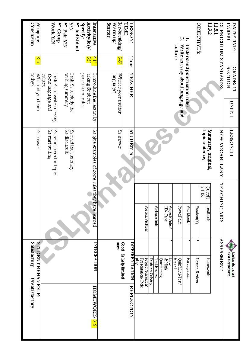 punctuation rules worksheet