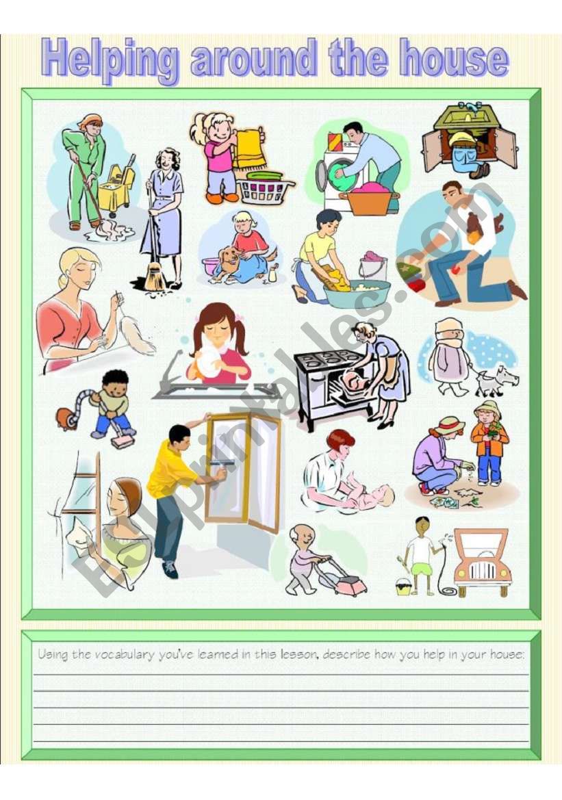 Helping Around the House - Picture Dictionary Exercise 1