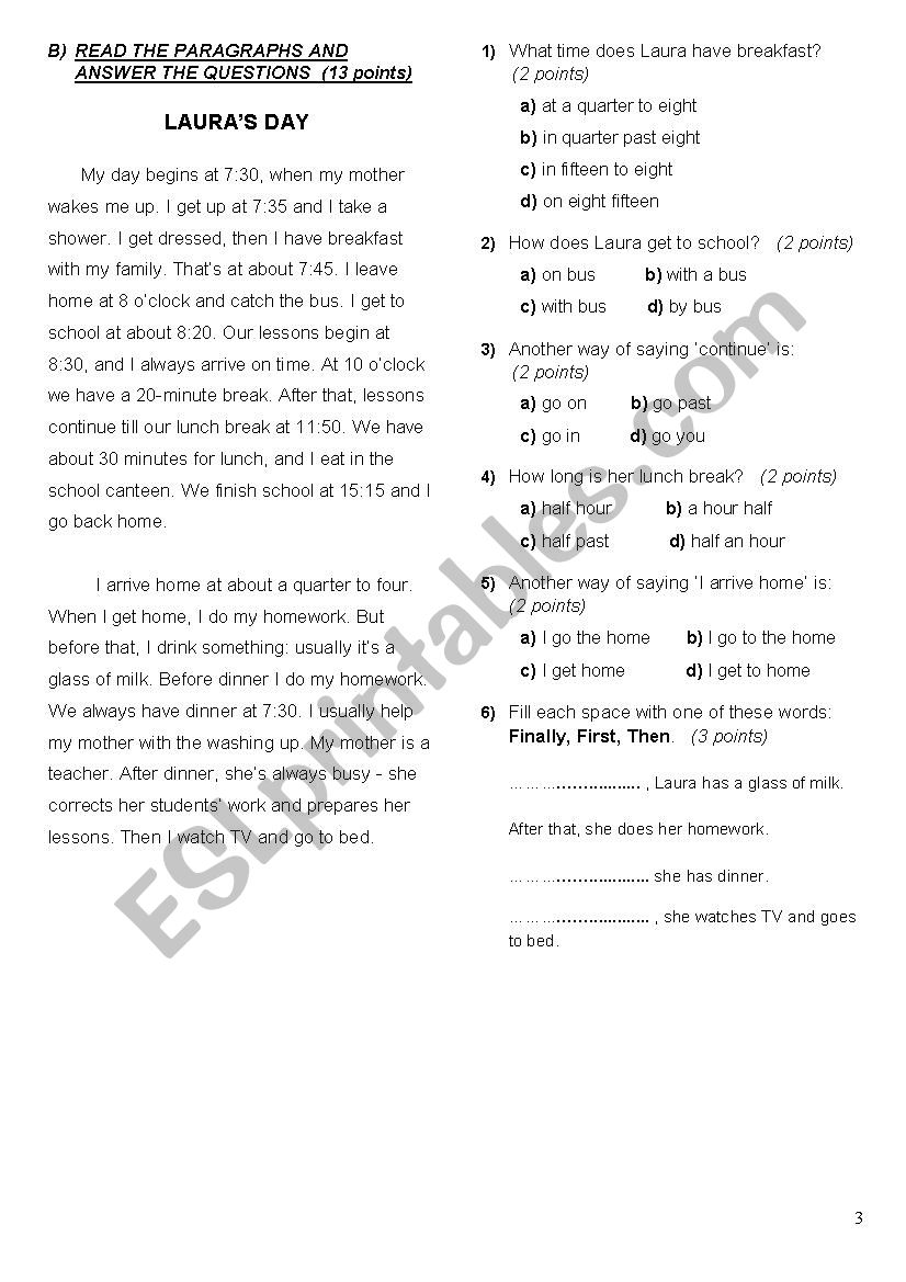 ESL Placement Test (A1-A2) ESL Worksheet By Serzt, 59% OFF