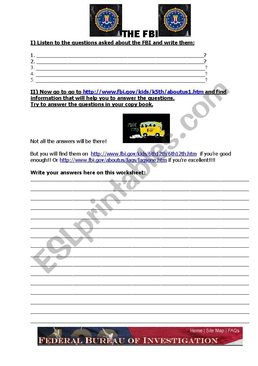 The FBI worksheet