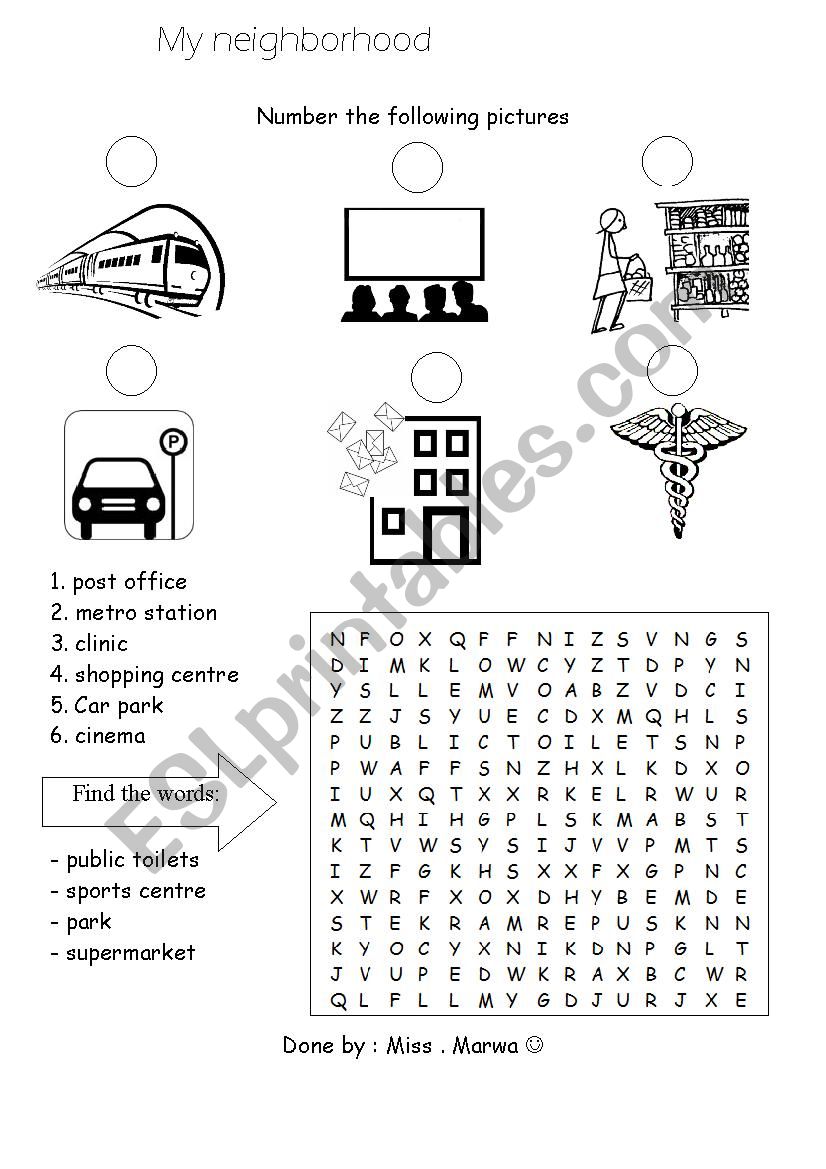 my neighbourhood worksheet