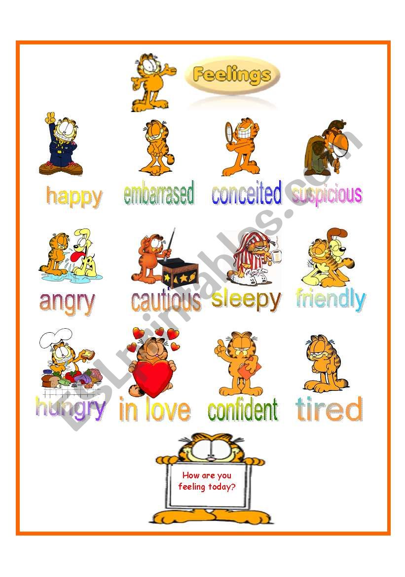 Feelings according to Garfield