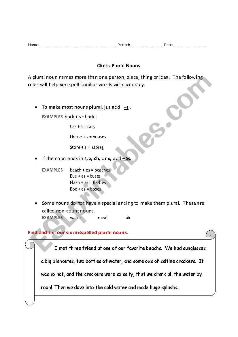 Spelling Workout worksheet