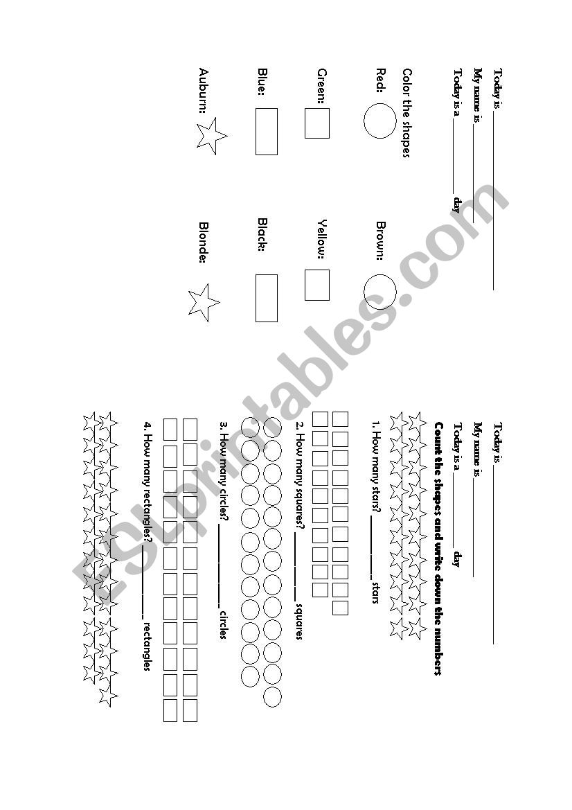 shapes and numbers worksheet