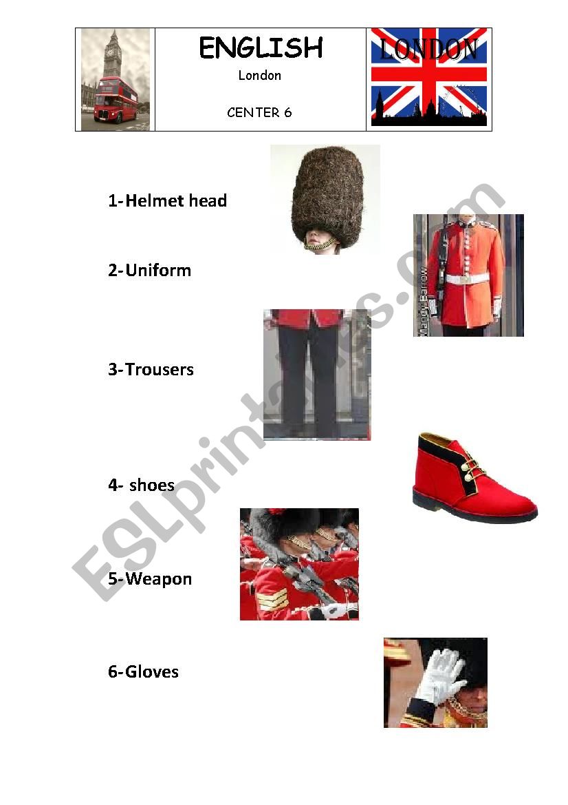 english soldier worksheet