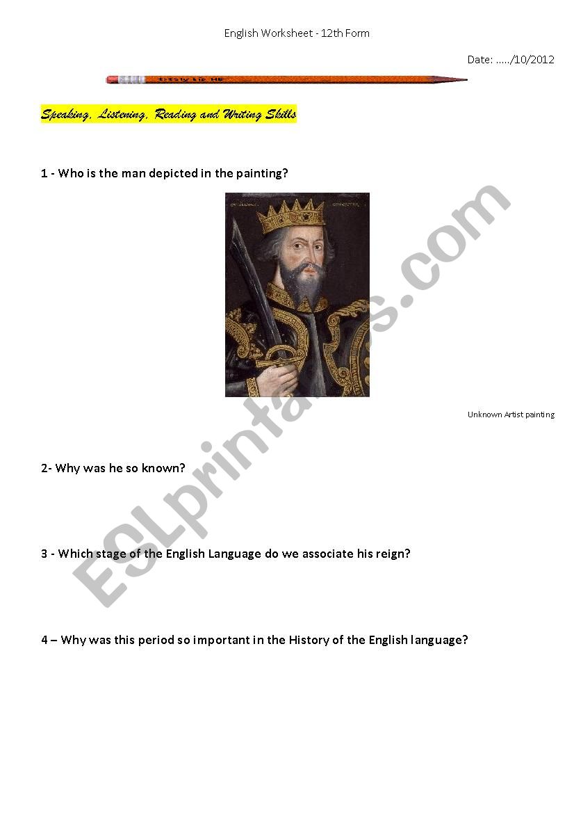 william the conqueror worksheet