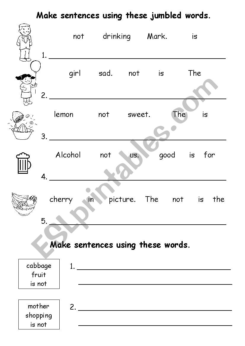 Jumbled Sentences worksheet