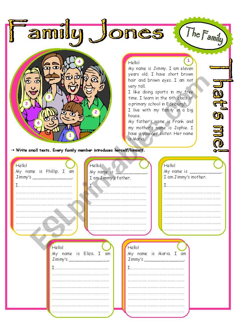 Family Jones worksheet