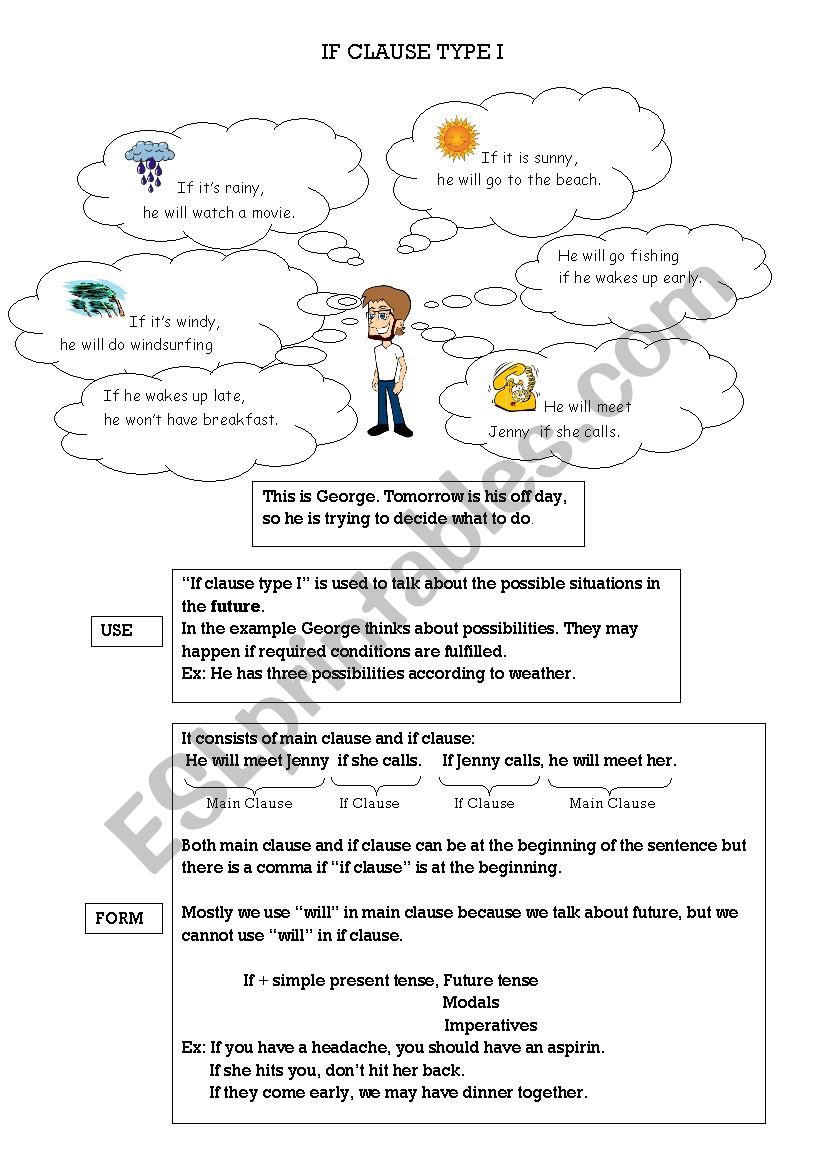 if clause type 1 worksheet