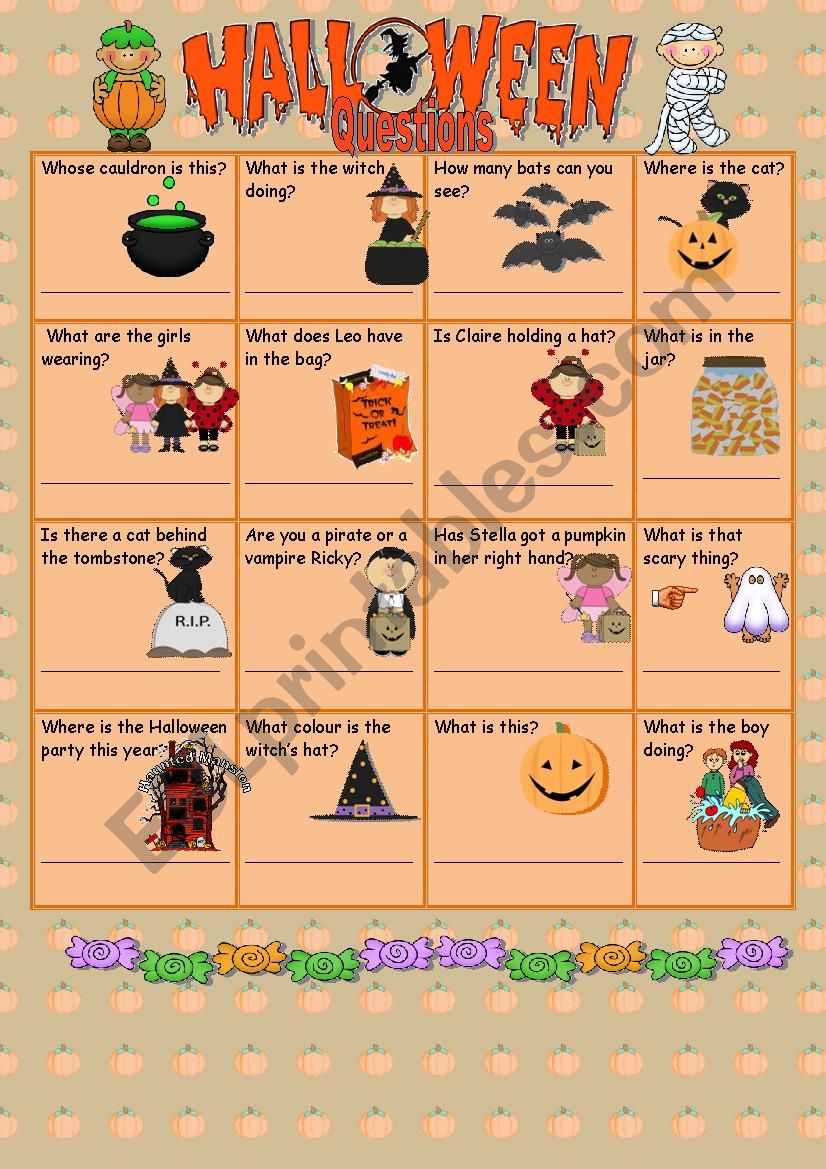 Halloween Questions worksheet