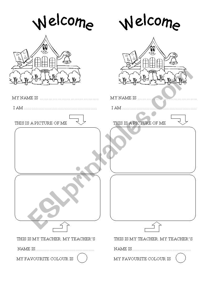 welcome to school worksheet