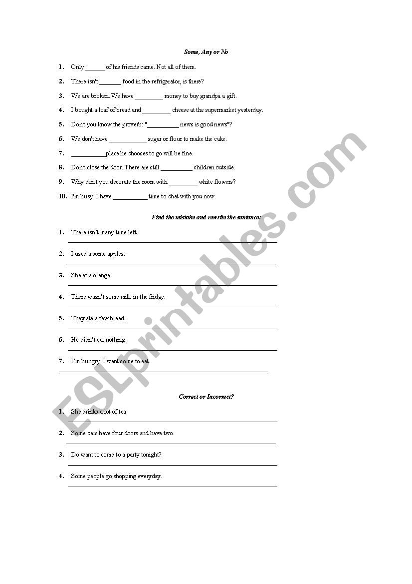 Quantifiers worksheet