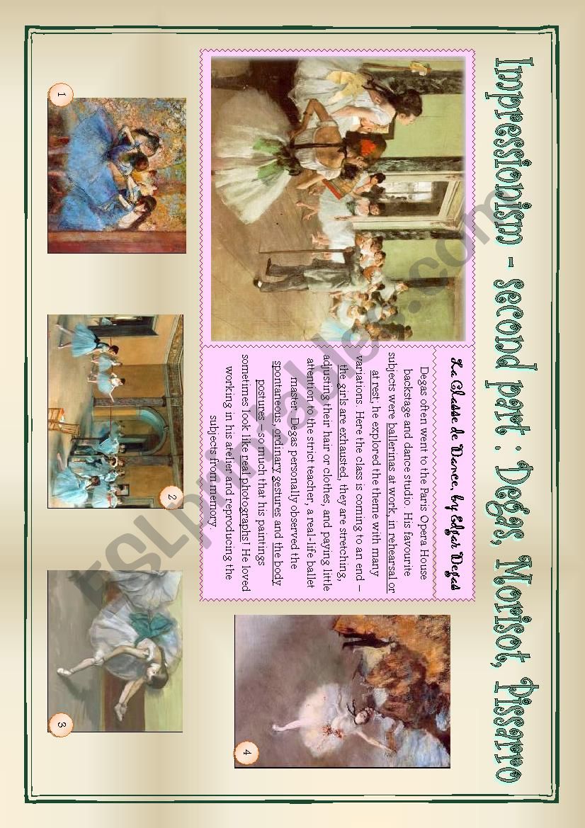 IMPRESSIONISM - second part worksheet