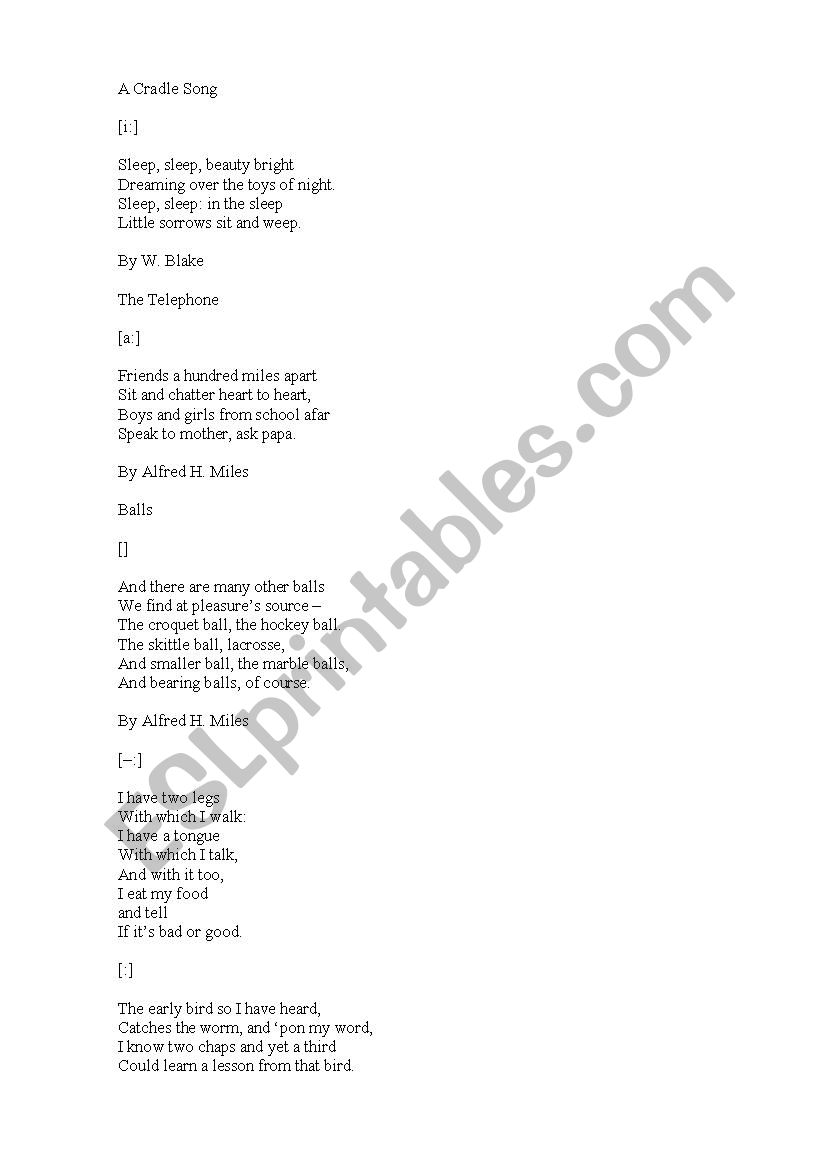 a song worksheet