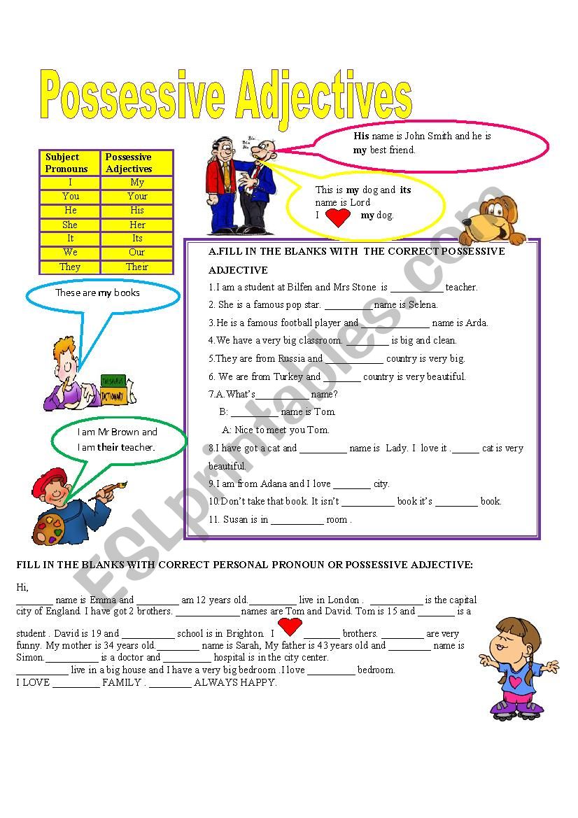 POSSESSIVE ADJECTIVES FOR BEGINNERS :)